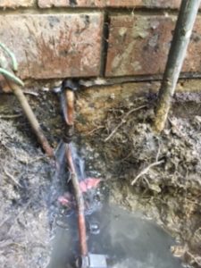 A burst pipe not only causes leaks but the water damage can cause cracks in the wall.